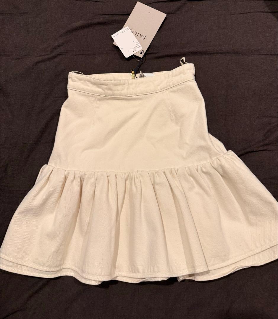 patou ラッフル デニムミニスカート