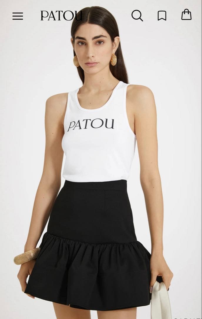 patou ラッフル デニムミニスカート