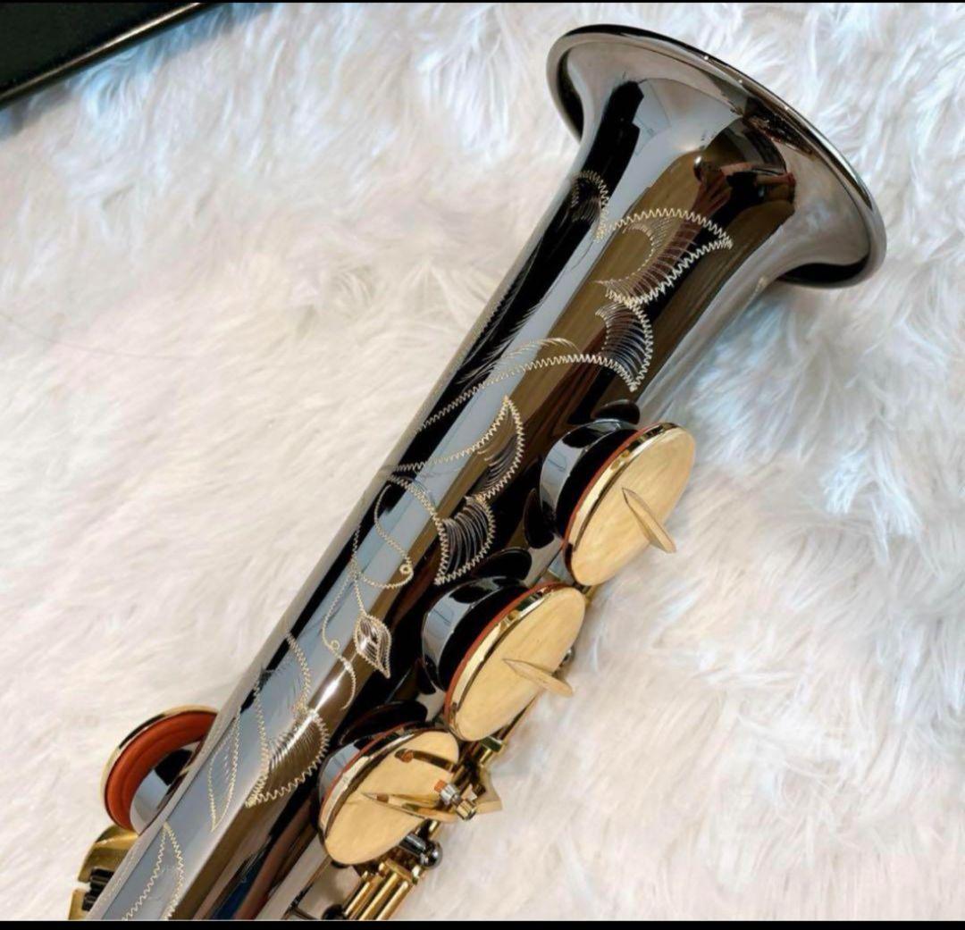 台湾製 シャトー ソプラノサックス　ブラックシルバー リガチャー・キャップ付