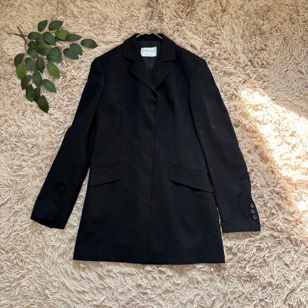 6773✾アレキサンダーマックイーン✾ロングテーラージャケット【44】黒/ウール