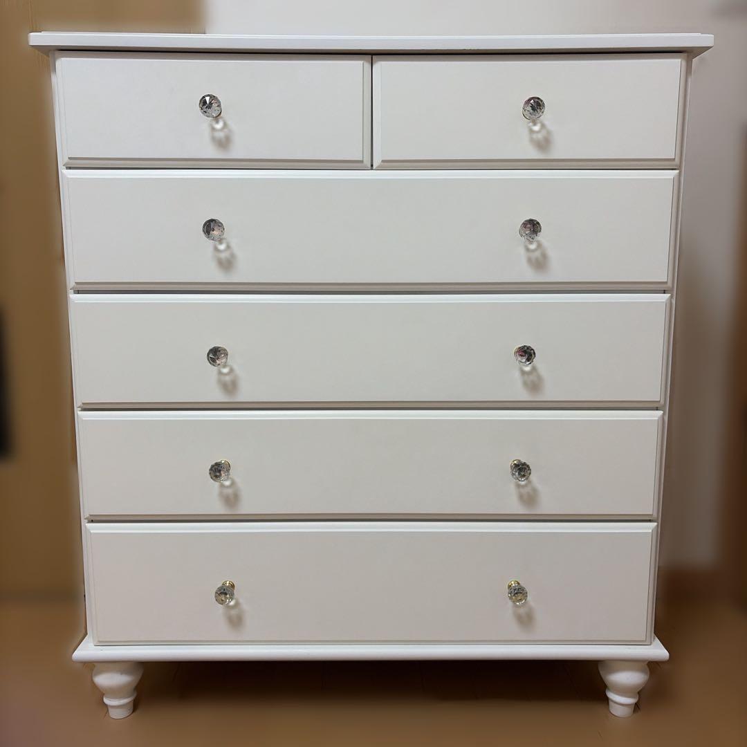 ロマンティックプリンセス ロマプリ 5段 チェスト Deux 姫系家具 白家具