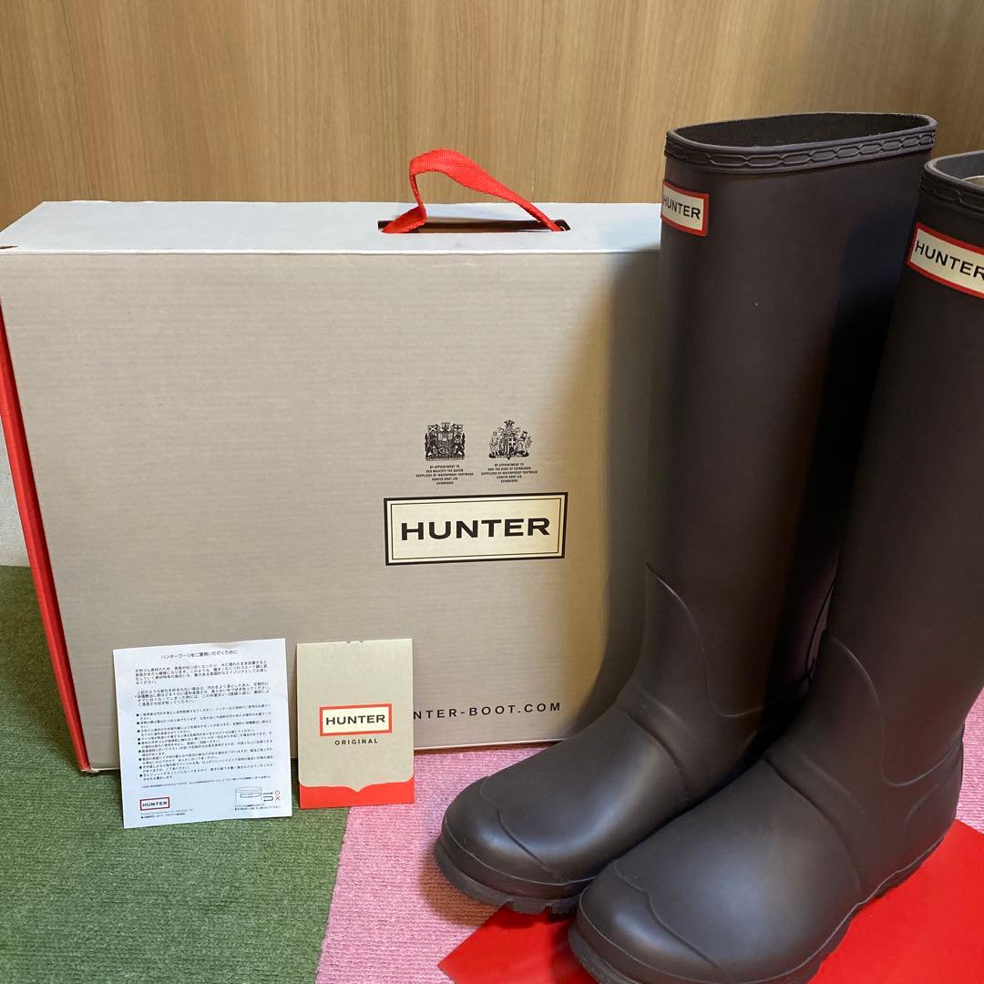 HUNTER ダークブラウン ロングブーツ