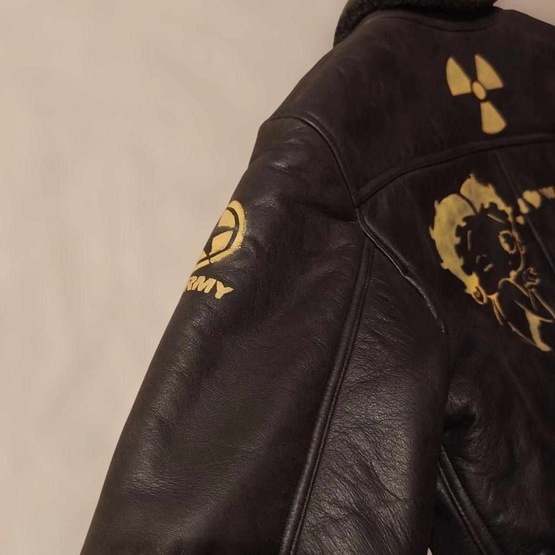 U.S. ARMY ミリタリージャケット レザー ブラック