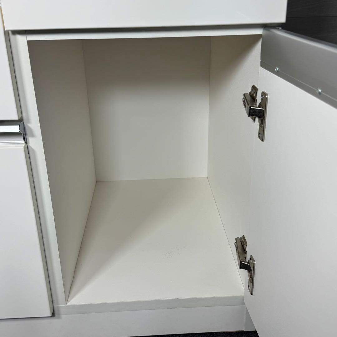 ニトリ キッチンカウンター 幅90cm 食器棚 白 ホワイト d5127