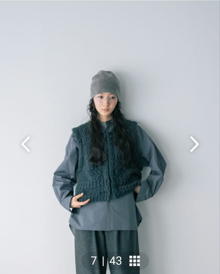 北欧、暮らしの道具店　ウール混のチャンキーニットベスト