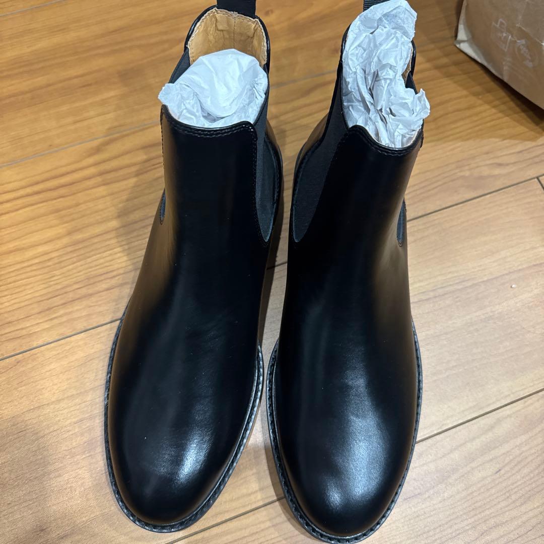 ブラック サイドゴアブーツ レザー