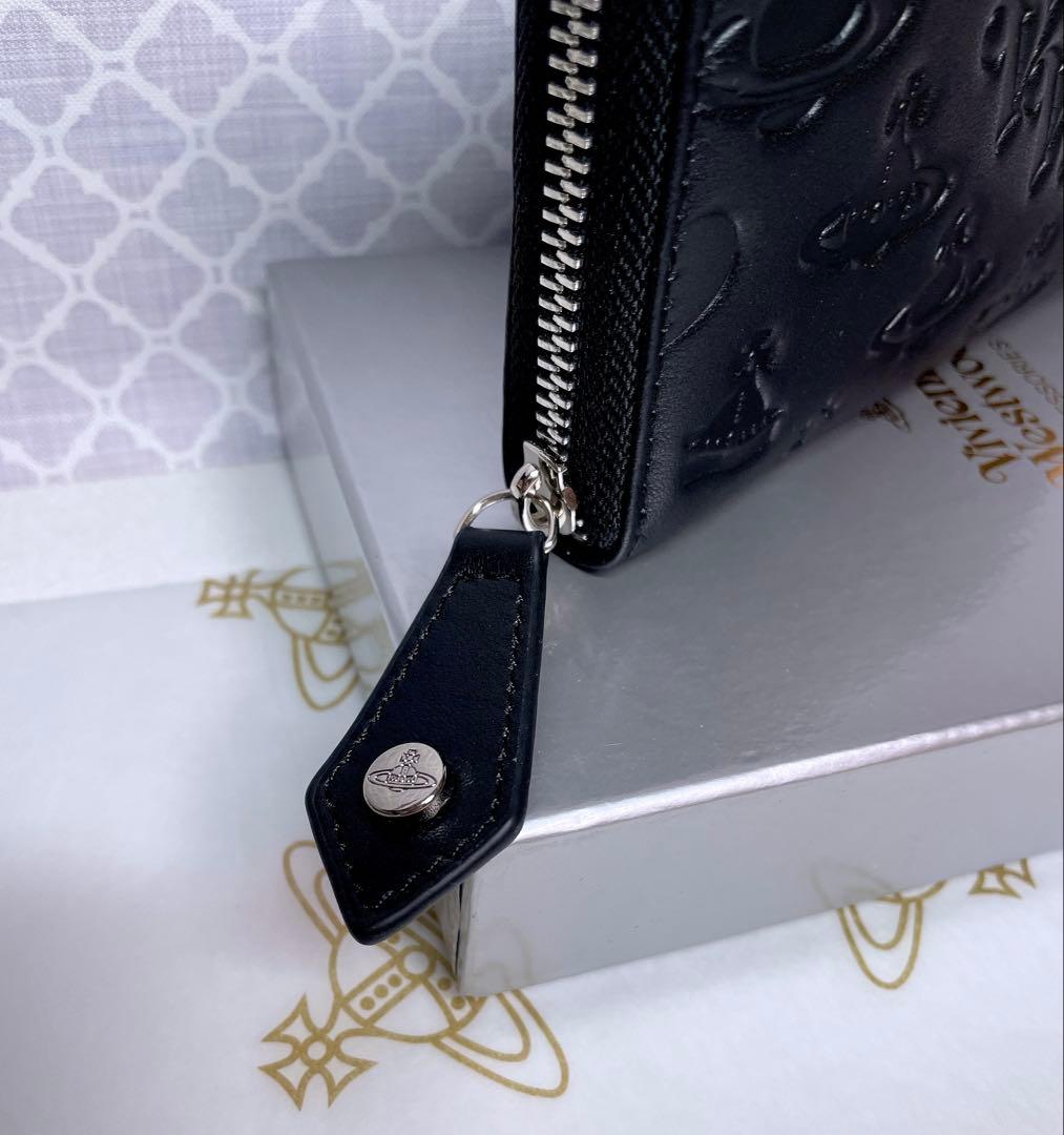 【内側に素敵な柄✩】Vivienne Westwood 長財布 マット ブラック