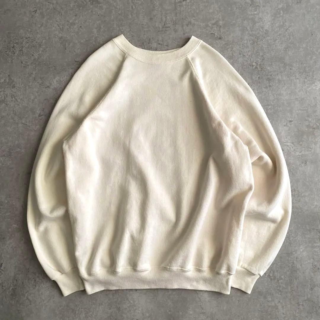 レアカラー 80s Hanes 無地 スウェット USA製 XL アイボリー