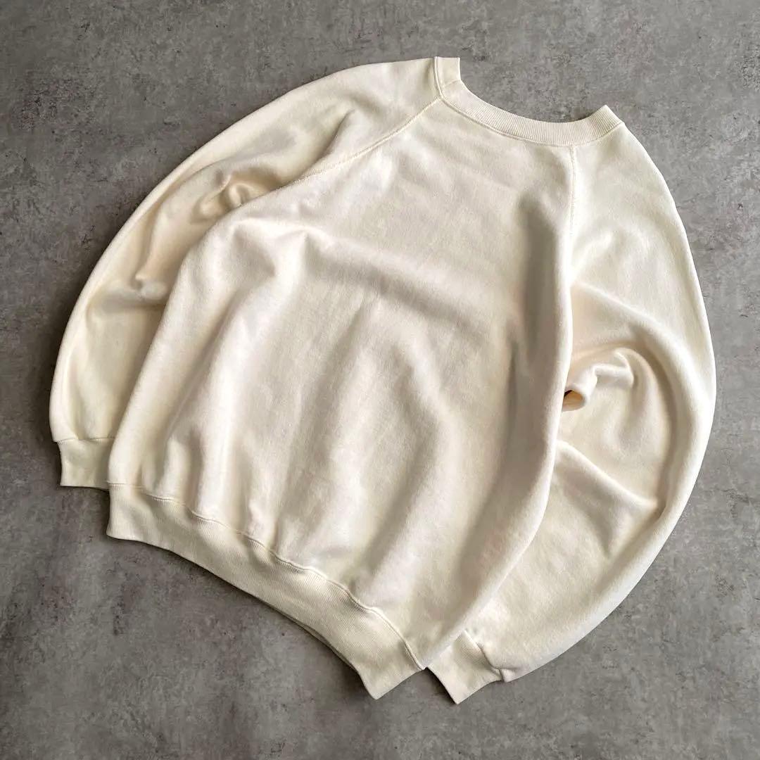 レアカラー 80s Hanes 無地 スウェット USA製 XL アイボリー