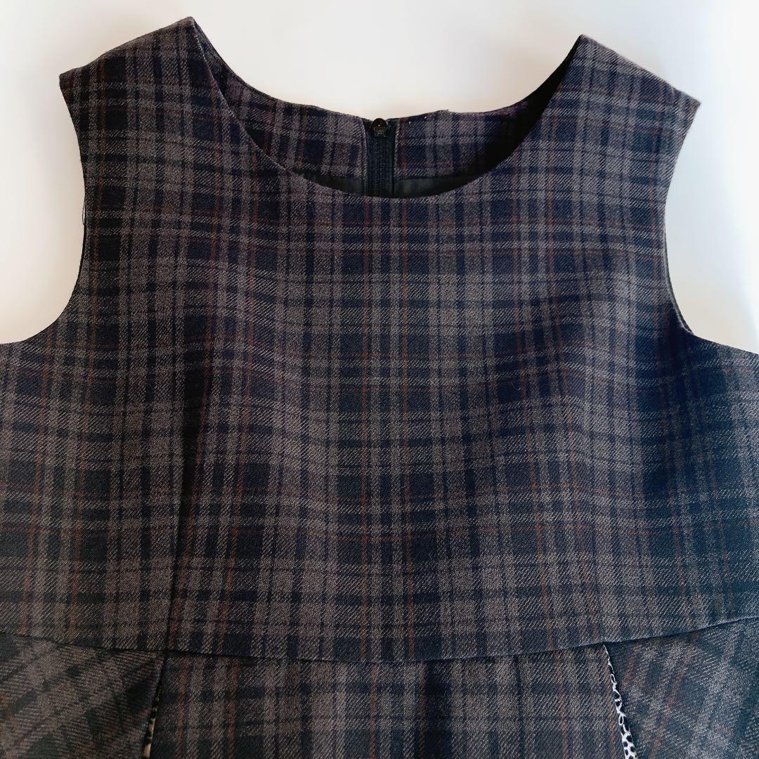 チェック×ホワイト セレモニー 入学 卒園 発表会 フォーマル