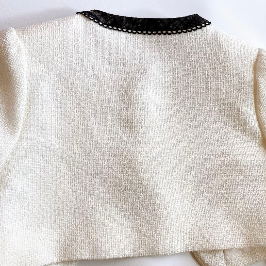 チェック×ホワイト セレモニー 入学 卒園 発表会 フォーマル