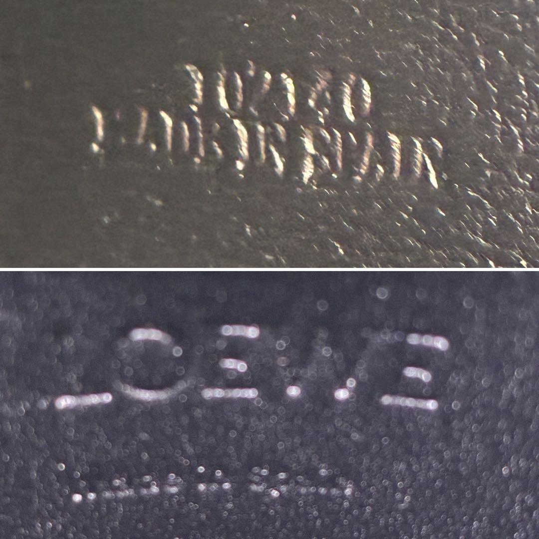 未使用に近い ロエベ ショルダーバッグ エレファント アナグラム レザー 緑