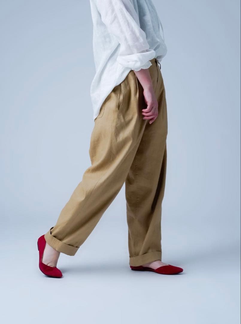 【美品】wafu リネンパンツ 感動の伸縮リネン ソロテックス ／ シャイン