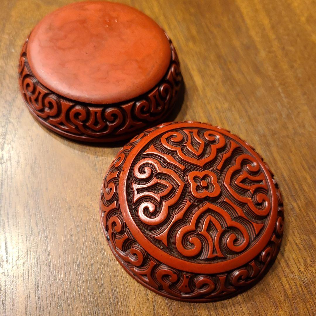 香合　堆朱　多層塗り　茶道具