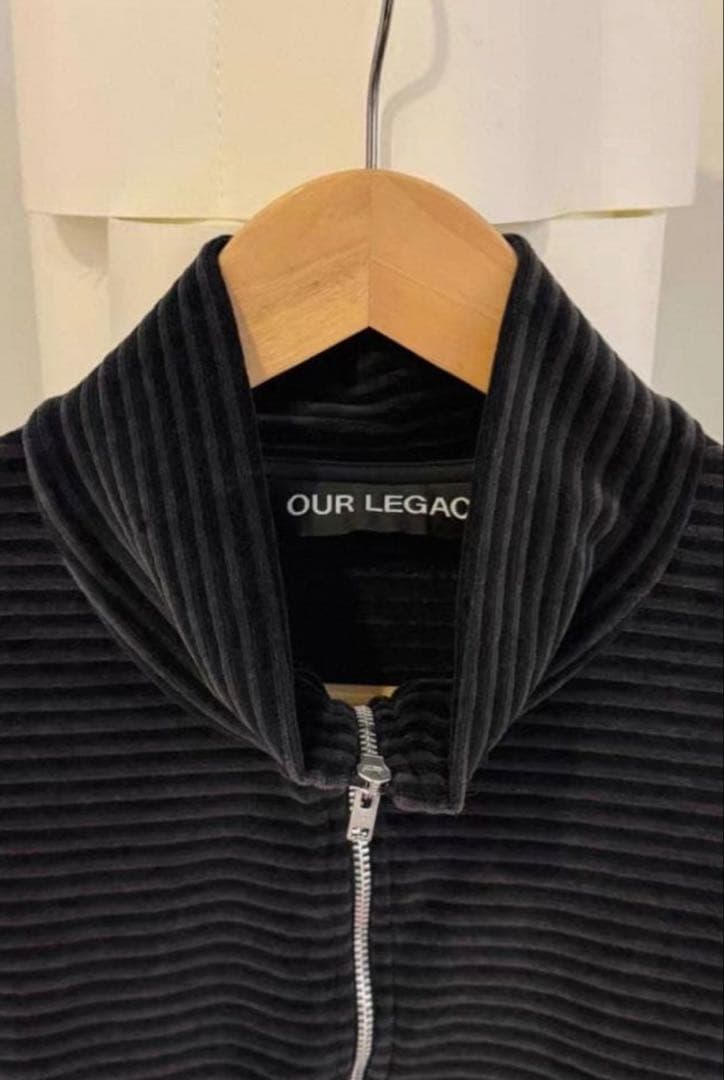 OUR LEGACY ブラックストライプジップアップジャケット48