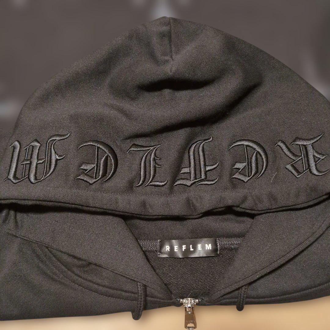 REFLEM／レフレム クロス総柄ラインストーンZIPパーカー