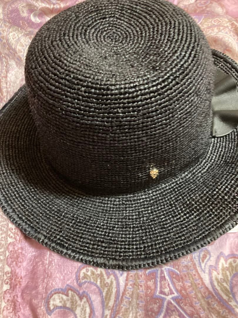 ♪ヘレンカミンスキー アンダルシア ロウン 麦わら帽子 黒色 未使用品！タグ付き