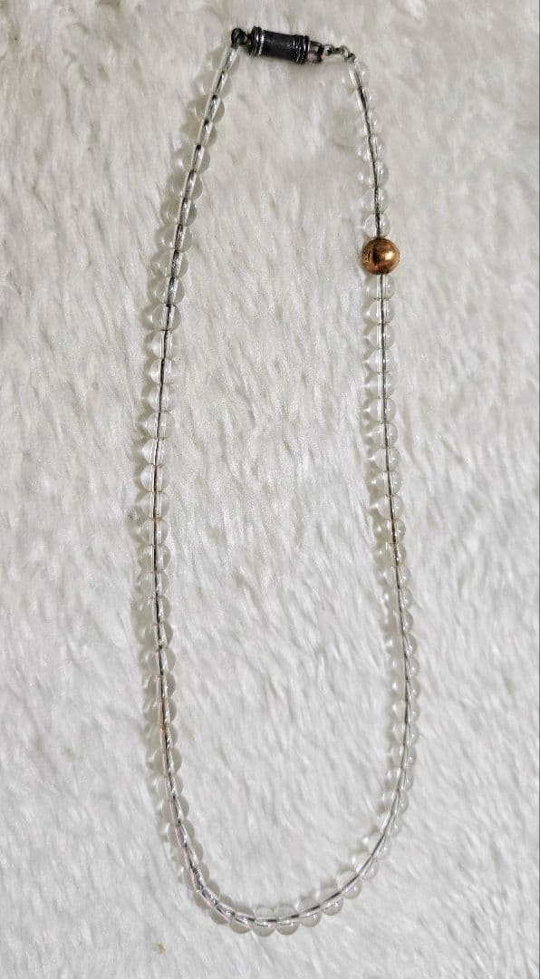 n*o様 ファイテン ファイルド 水晶 SV925刻印 ゴールド ネックレス 約