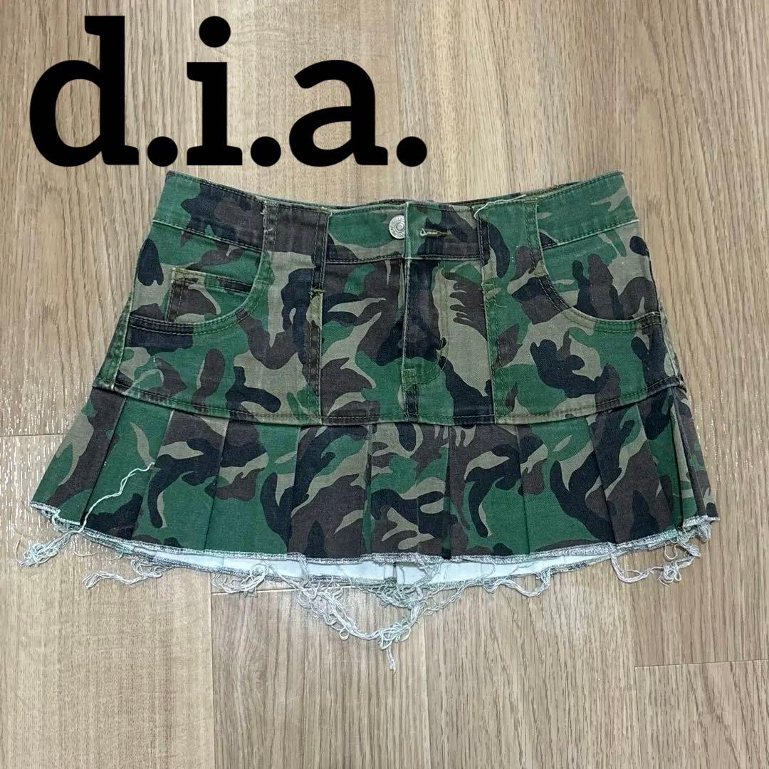 d.i.a. ミニスカート　迷彩　切りっぱなし　ミリタリー　平成ギャル　当時物