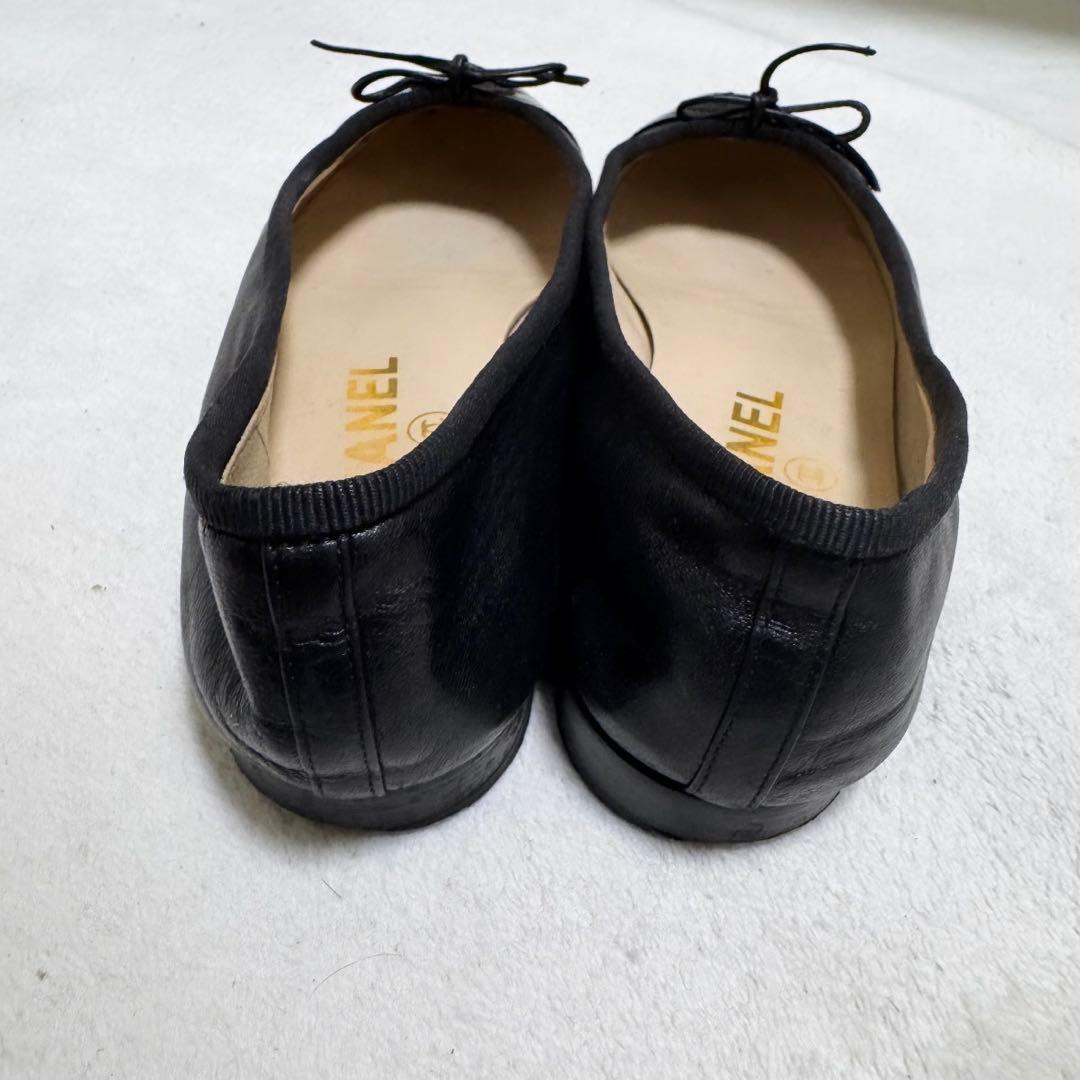 CHANEL シャネル　22cm 黒　ブラック フラット　バレエ　ココマーク