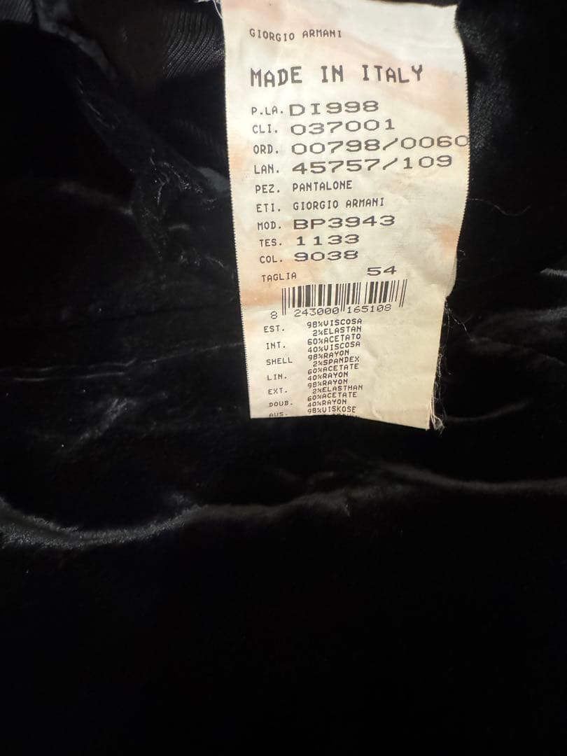 パンツ 00s Giorgio Armani velour slacks