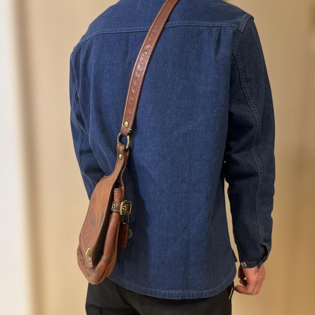 珍品　OLDコーチ　US MAIL ショルダーバッグ　ターンロック　ブラウン