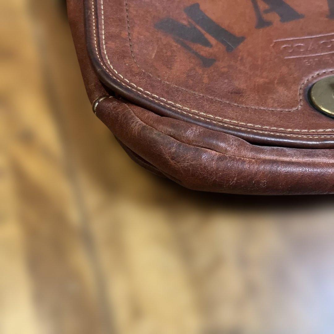 珍品　OLDコーチ　US MAIL ショルダーバッグ　ターンロック　ブラウン