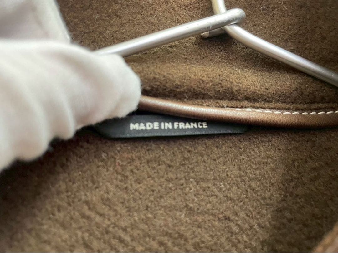 【油淋鶏】エルメス ジャケット カシミヤ100％ レザー メンズサイズ50