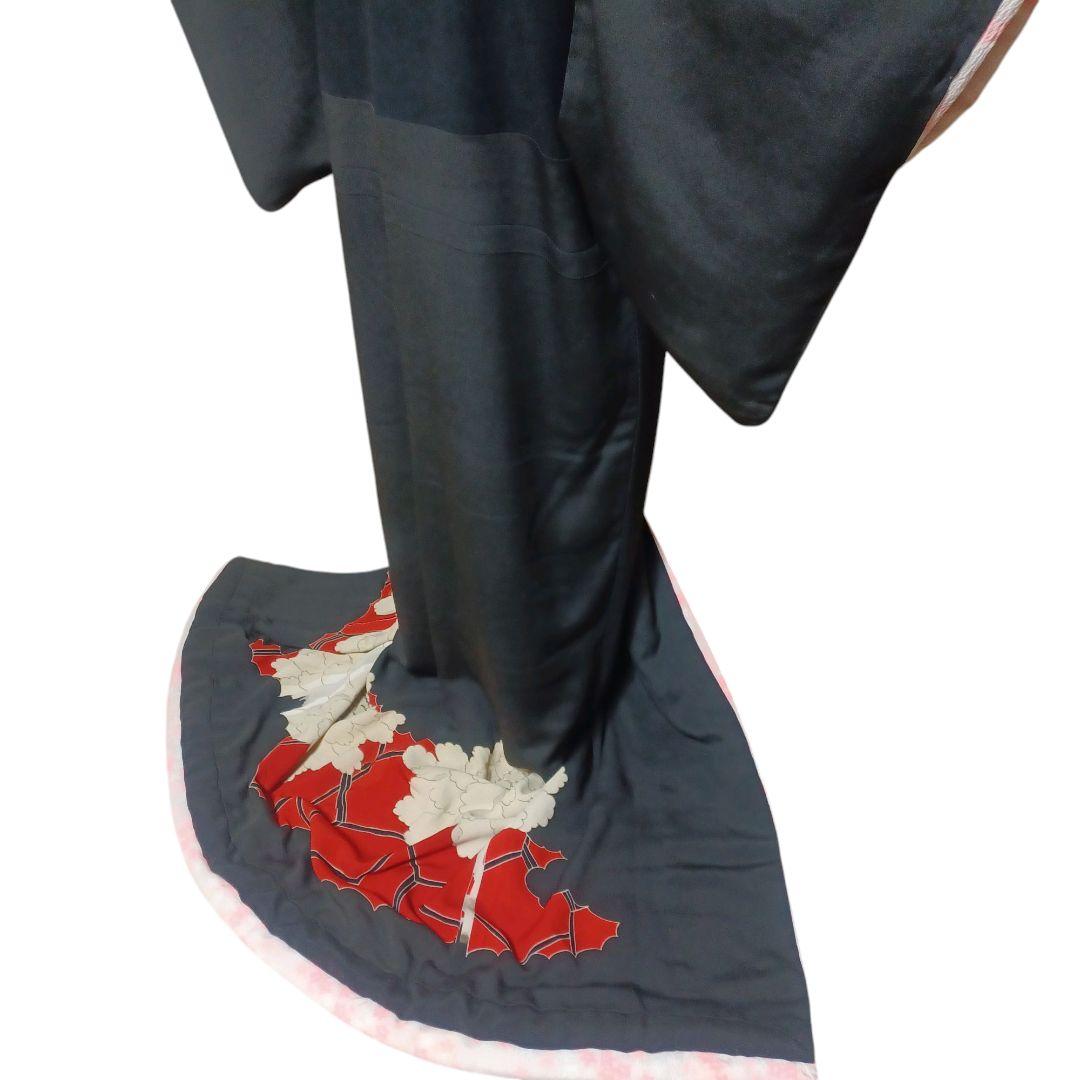 アンティーク婚礼 黒 袷 正絹 花嫁衣裳 大正浪漫 レトロ 逸品 km030