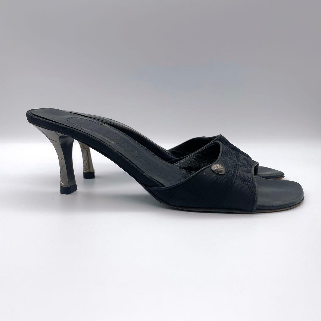 CHANEL シャネル ニュートラベルライン ココマーク ミュール 23.5cm