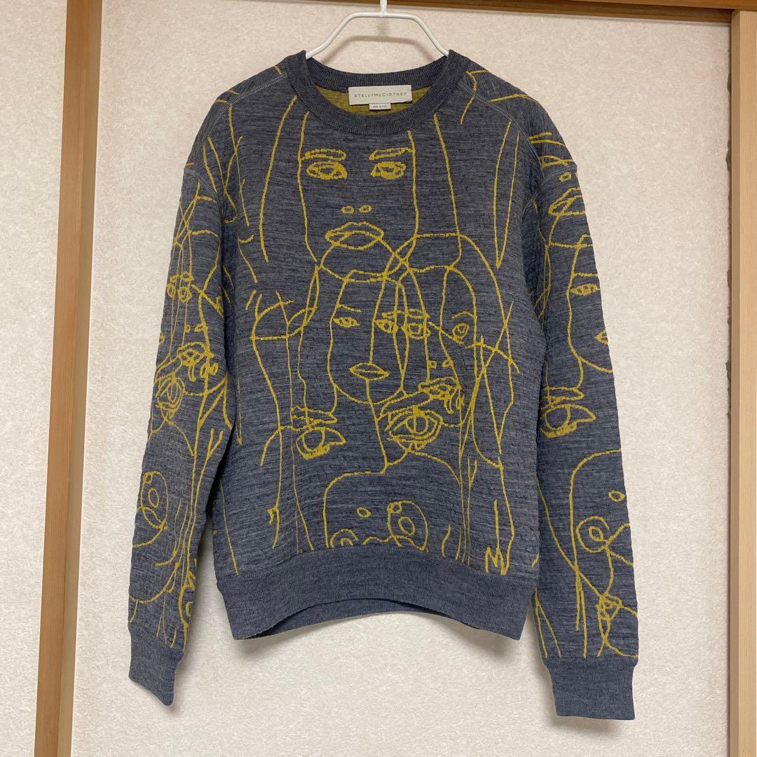 ステラマッカートニー　顔イラストスウェット　グレー　I42