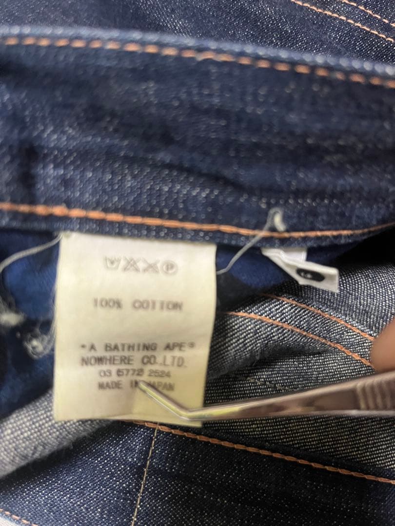 アベイシングエイプ デニムショートパンツ ロゴプリント