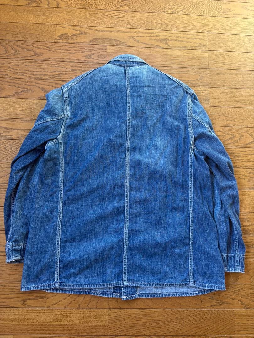 ボロの美学40s 50s ペンキ　ブルーベル　4つボタン　カバーオール