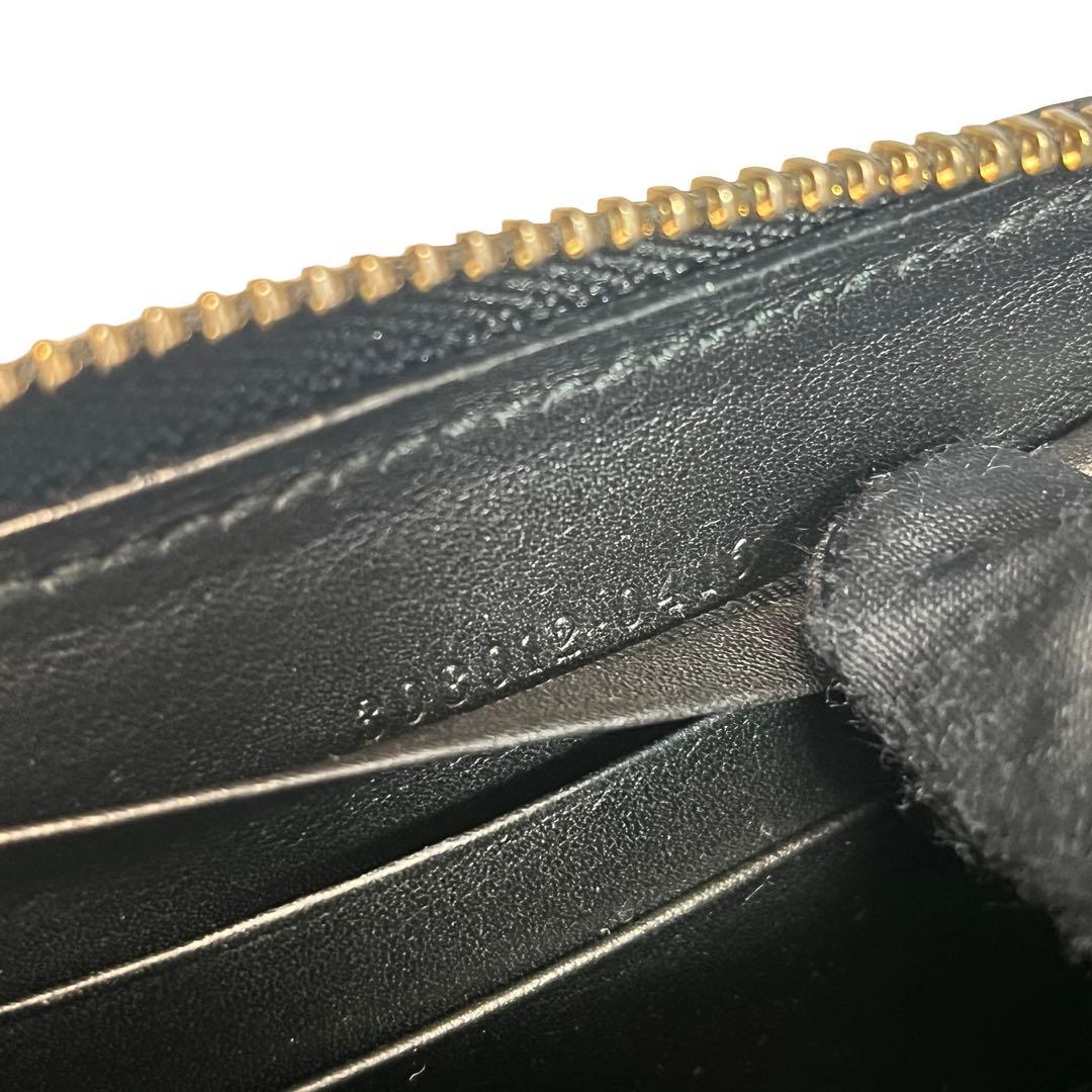 希少✨グッチ 長財布 ラウンドファスナー GGインターロッキング シマ 黒