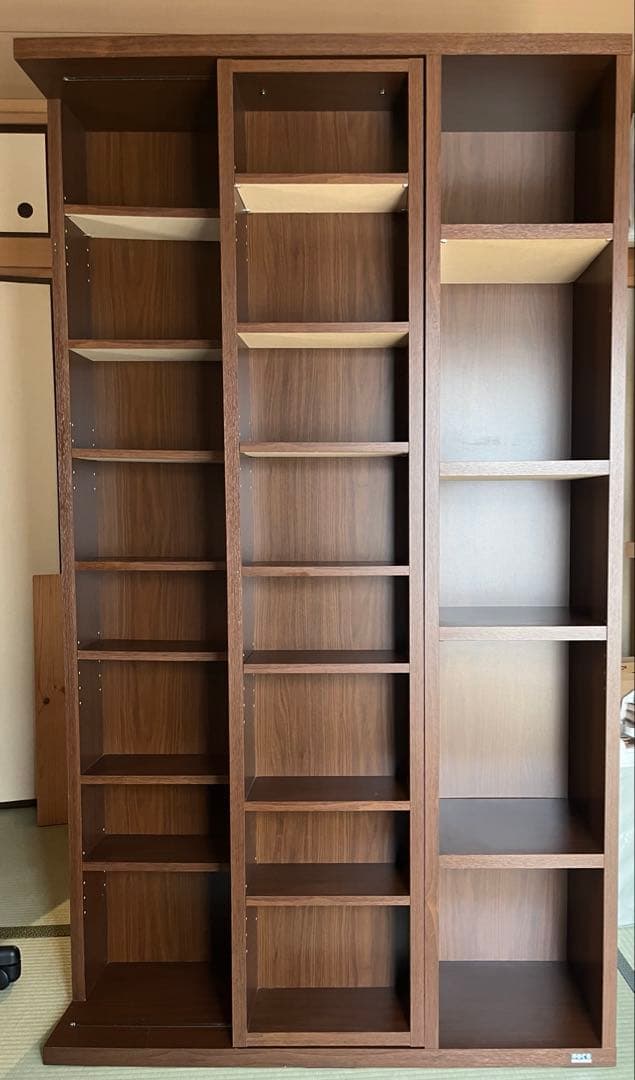 ぽっぽさま専用　 ブラウン木製スライド本棚