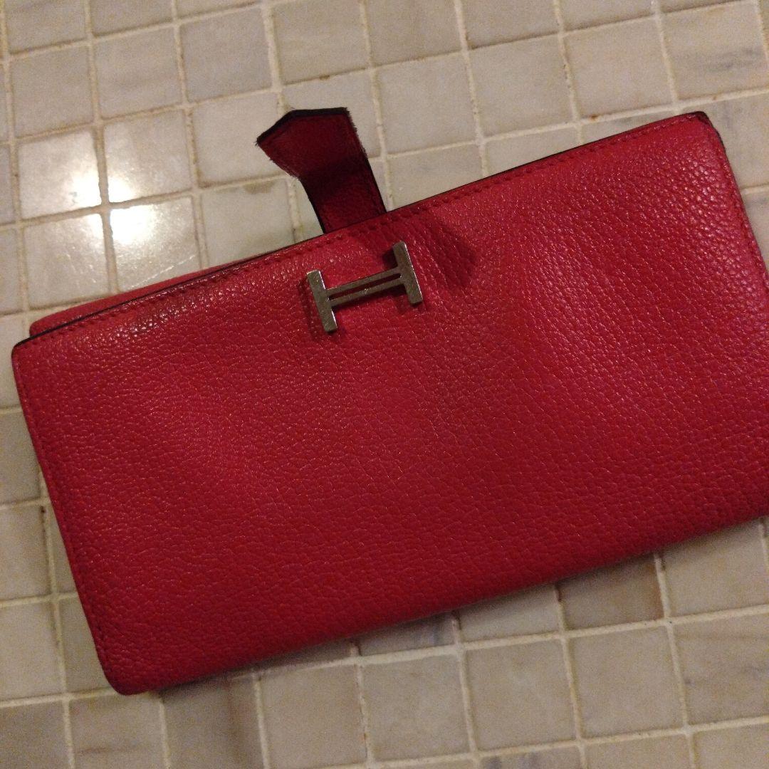 エルメス☆ベアンピンクレザー長財布