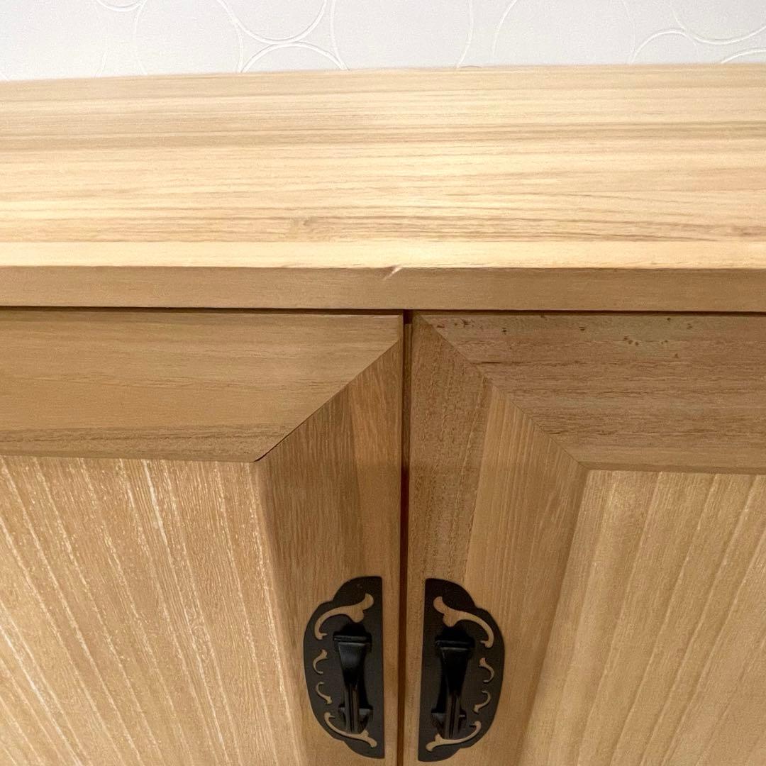 【美品】桐箪笥 小型収納棚 4段 衣装ダンス 着物 チェスト 観音開き 和装