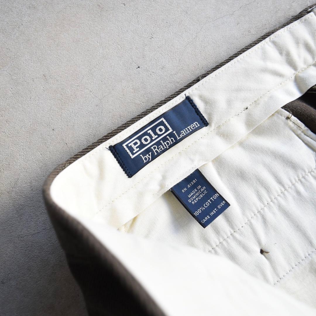 90s ラルフローレン ツータックスラックス ポロチノ ブラウン W36 L30