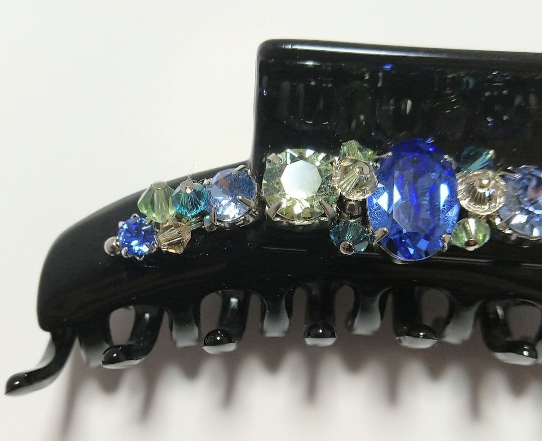 コンプレックスビズ　ラインドストーンバンスクリップ　ブルーミックス