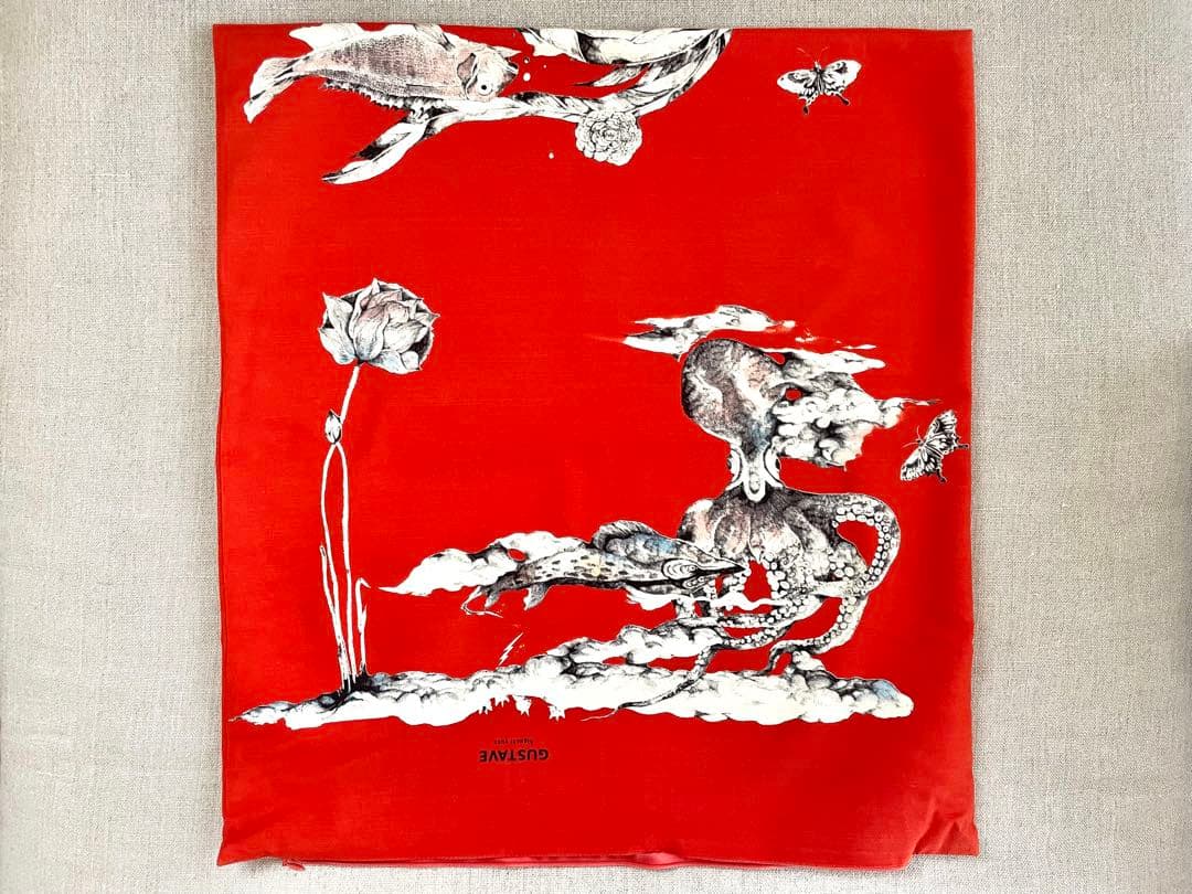 ヒグチユウコ　若冲雄鶏図　座布団カバー