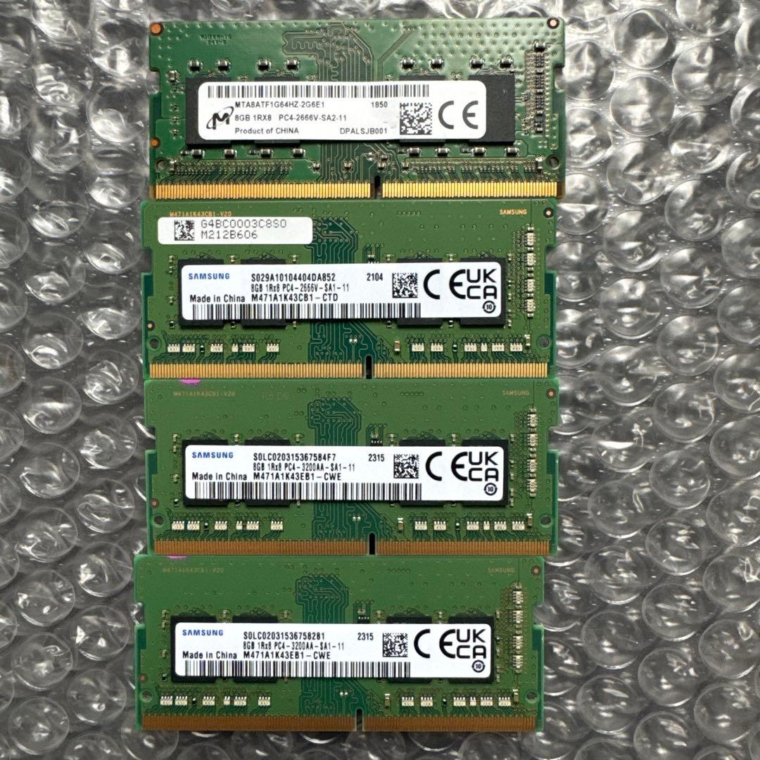 メモリ DDR4 2666V 3200AA 8GB 合計4枚セット！