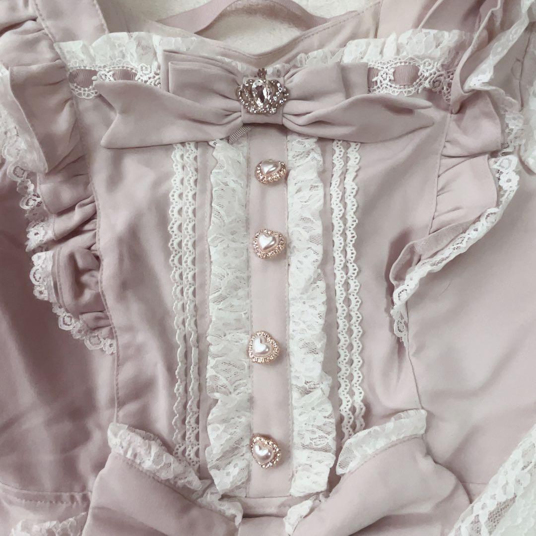 LIZLISAティアラリボンティアードワンピースピンク