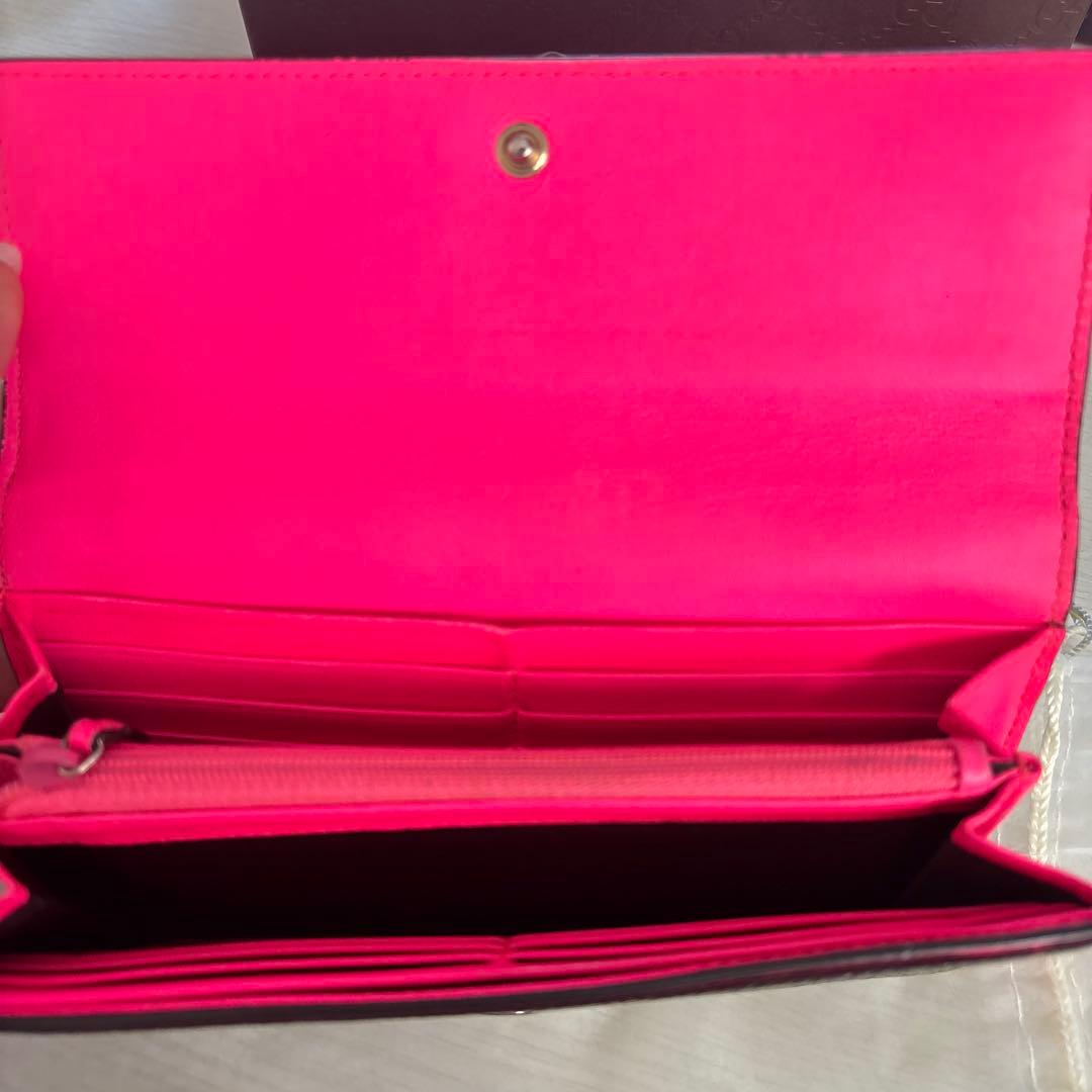 GUCCI GGパターン 長財布 ピンク内装