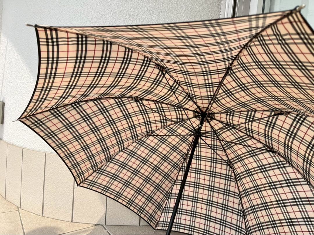 バーバリー Burberry 美品 雨傘 長傘 ノバチェック 希少 TZ6