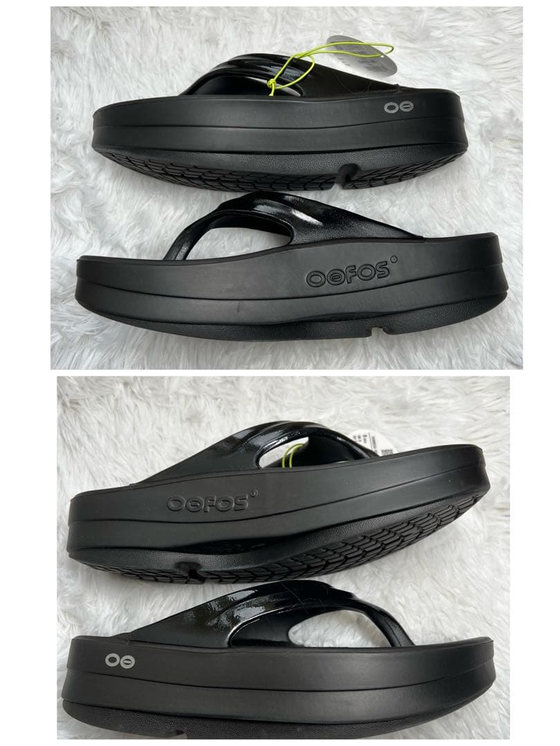 正規品 レディース　OOFOS ウーフォス ウーメガ 黒OOMEGA 箱付き25