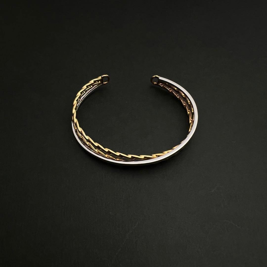 高級✨GSTVバングルSV×18KT金コンビ｜トゥービーゴールド｜イタリア製