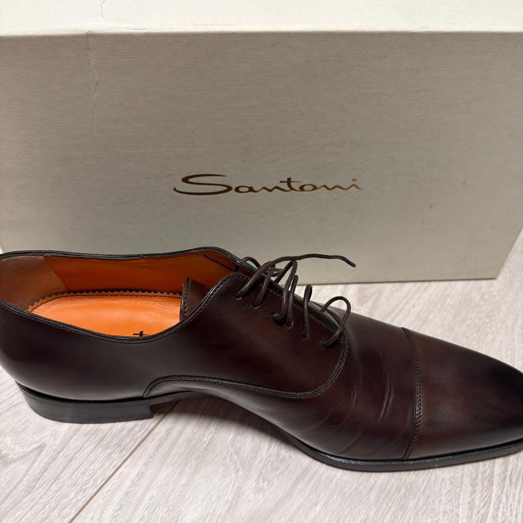 Santoni ダークブラウン ドレスシューズ