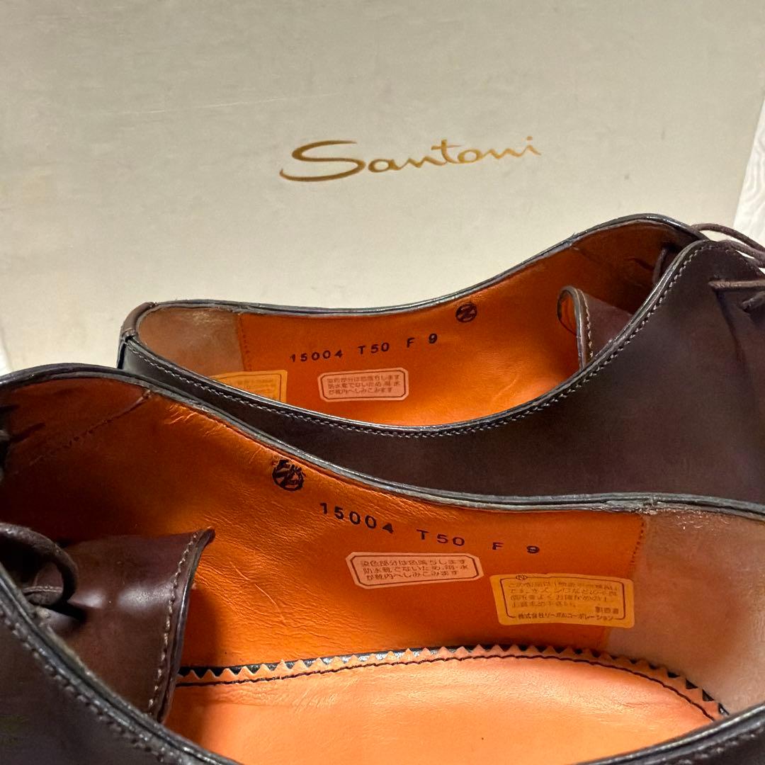 Santoni ダークブラウン ドレスシューズ