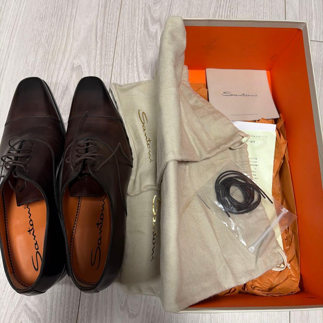 Santoni ダークブラウン ドレスシューズ
