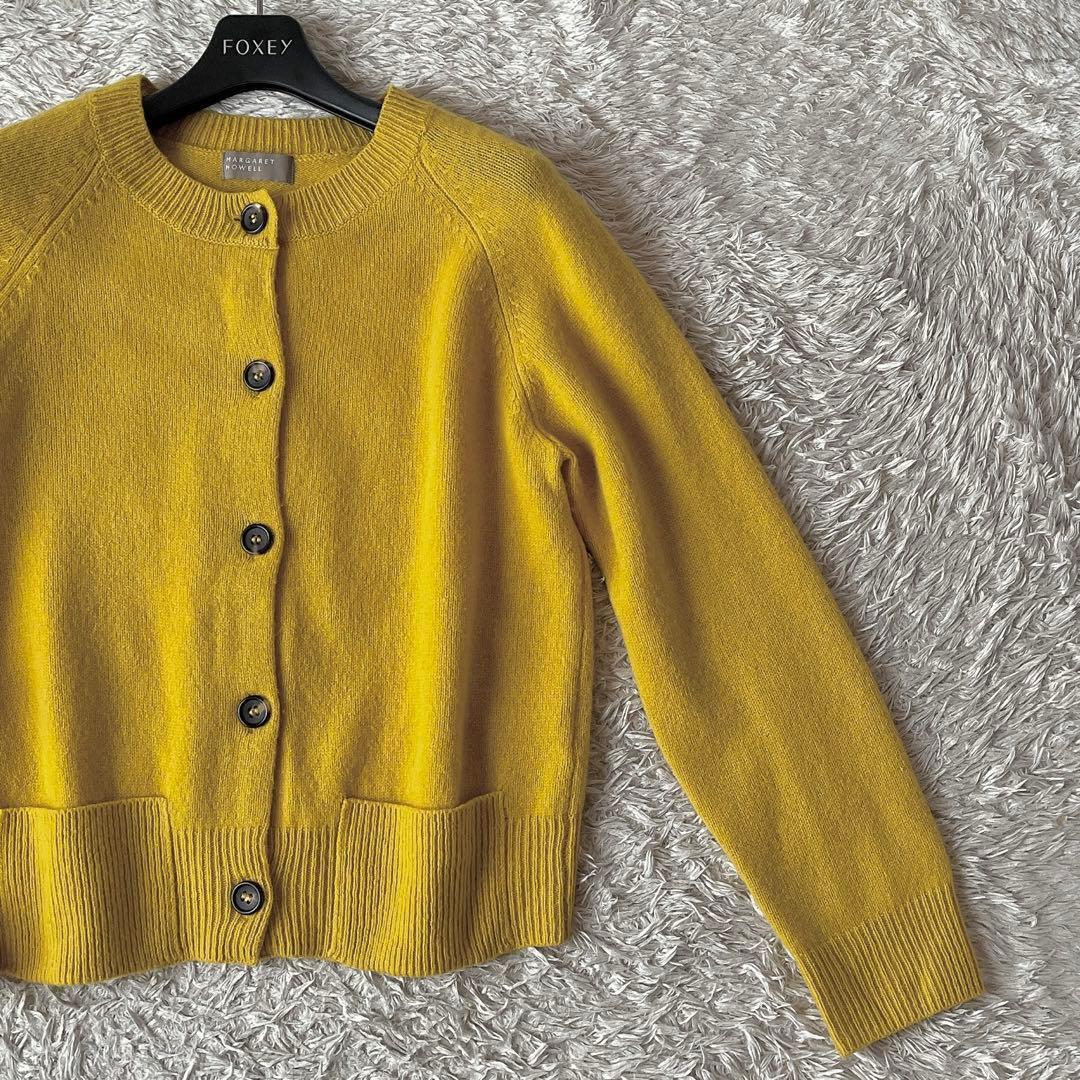 【美品】マーガレットハウエル ニットカーディガン カシミアウール クルーネック